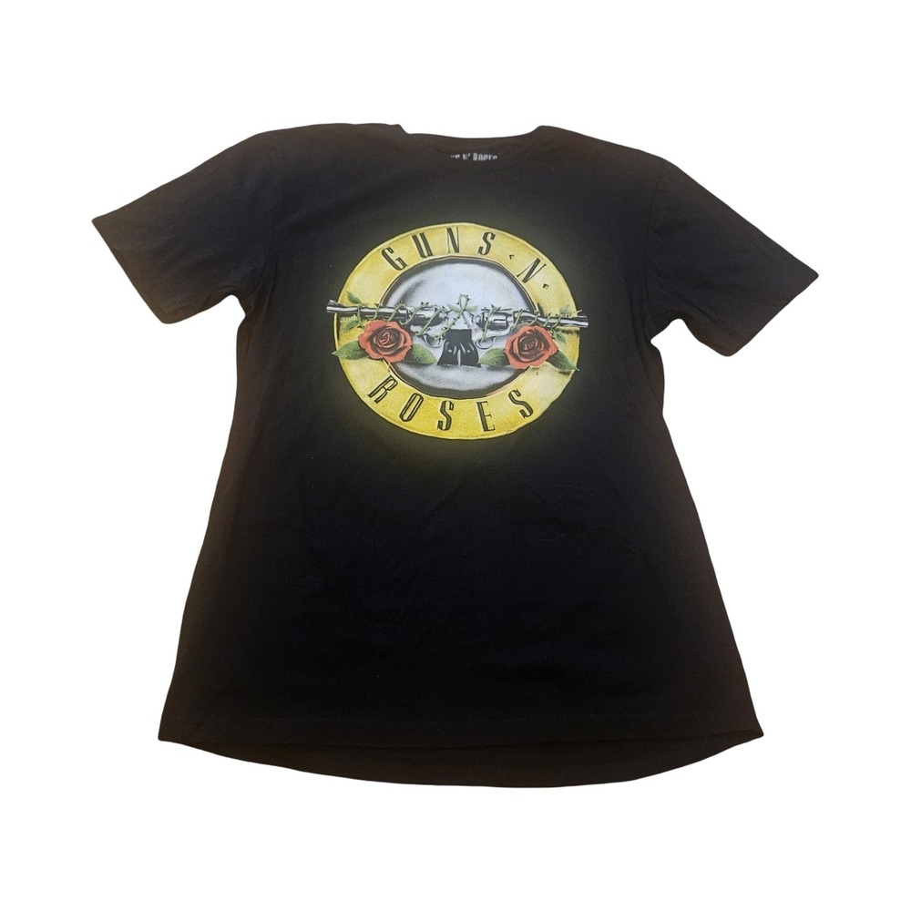 Guns N Roses Graphic Band T-Shirt‎ Black Short Sleeve Cotton Medium GNR Logo